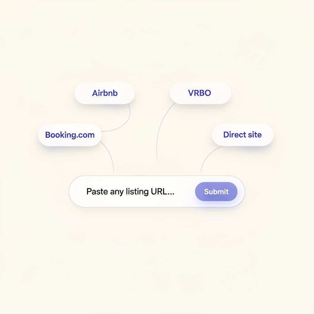 Listing URLs from multiple short-term rental platforms